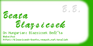 beata blazsicsek business card